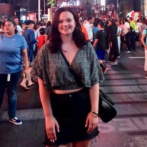 Express black jean skirt